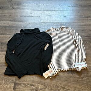 Cat & Jack Black and Striped Long Sleeve Tops